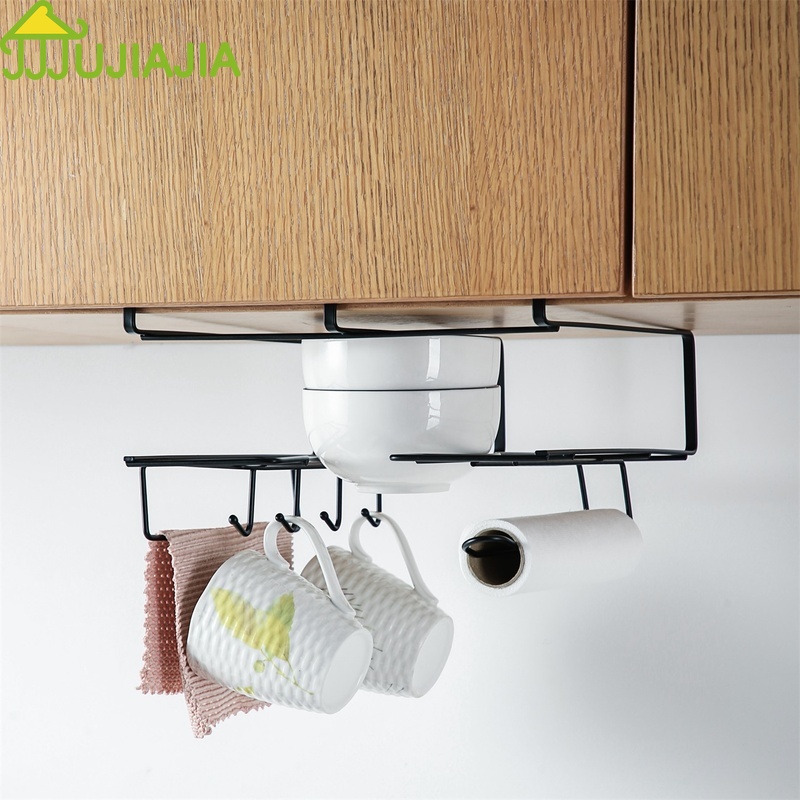 Giá Treo Đồ Gắn Tủ JUJIAJIA Bằng Sắt Đa Năng Cho Nhà Bếp