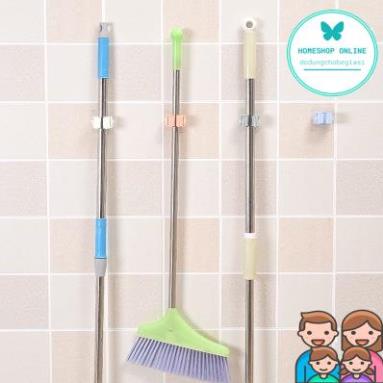 Combo 10 Móc treo giữ chổi cây lau nhà không thấm nước chịu lực tốt dán tường tiện dụng