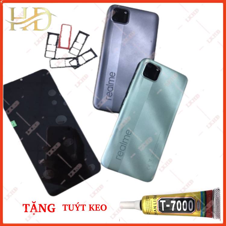 Combo Bộ Vỏ Sườn+ Màn Hình Realme C11 Zin Hàng Cao Cấp Tặng Khay Sim