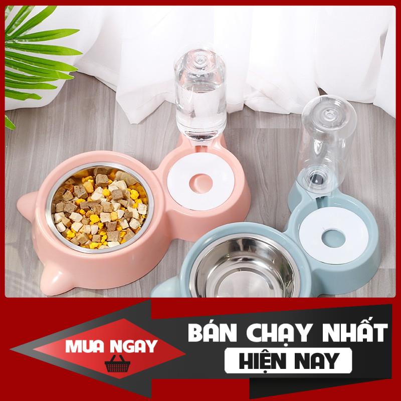 [❌GIÁ SỈ❌] Bắt ăn đôi cao cấp tự động cho chó mèo_ Bát ăn đôi kèm bình nước cho chó mèo_ Bát ăn đôi cho chó mèo 0 ❤️