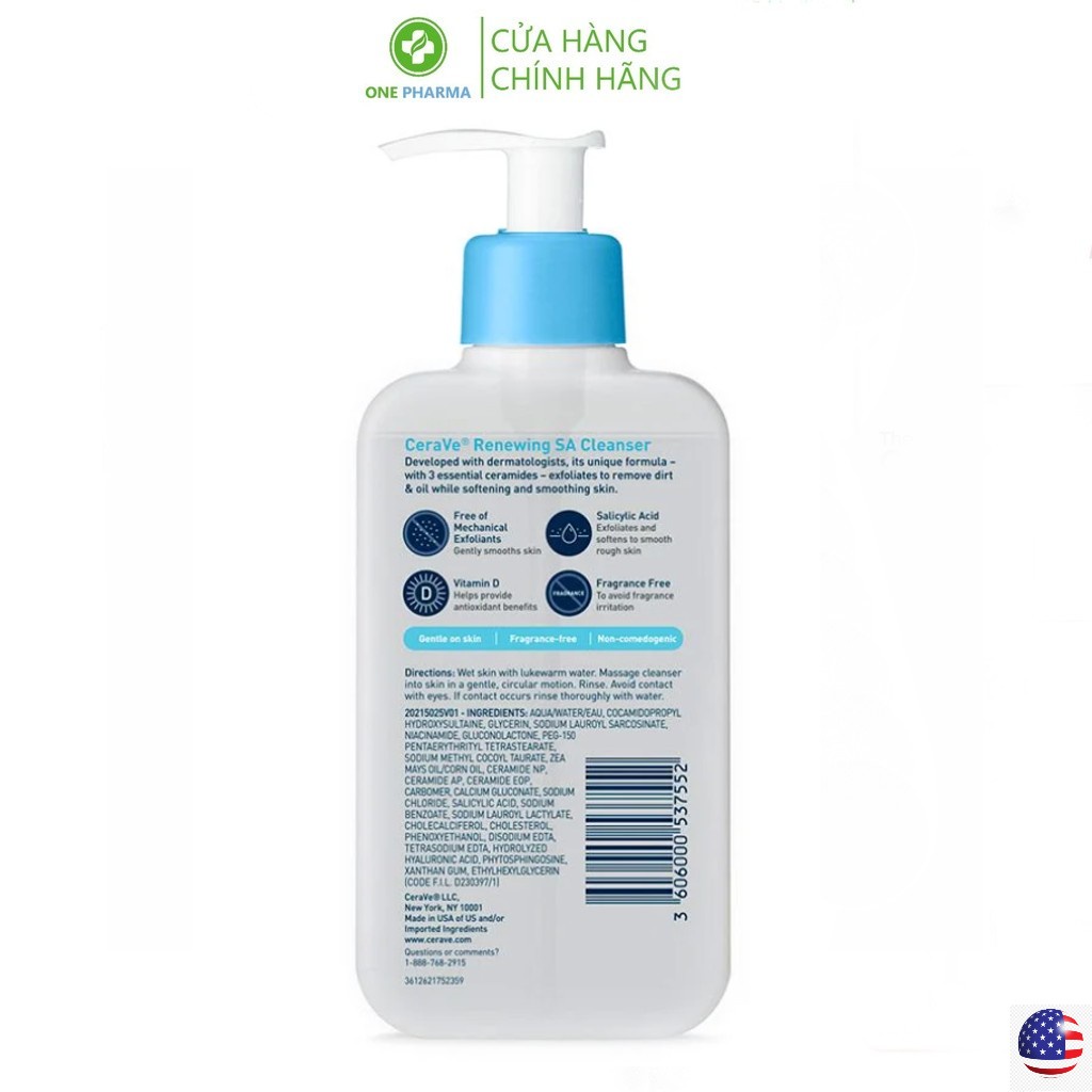 Sữa rửa mặt CeraVe cho da nhạy cảm SA Cleanser 237ml