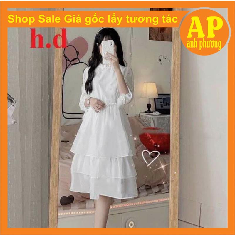 (RẺ VÔ ĐỊCH) VÁY BABYDOLL VOAN XẾP TẦNG ❤ Đầm trắng dài công chúa (ảnh thật + Video shop tự quay)❤Đầm nữ Vintage ba tầng
