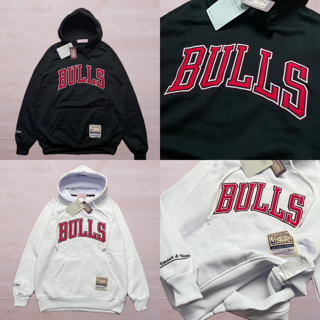 Áo Khoác HOODIE Thêu Hình Chó MITCHELL AND Aness CHICAGO BULLS Đen