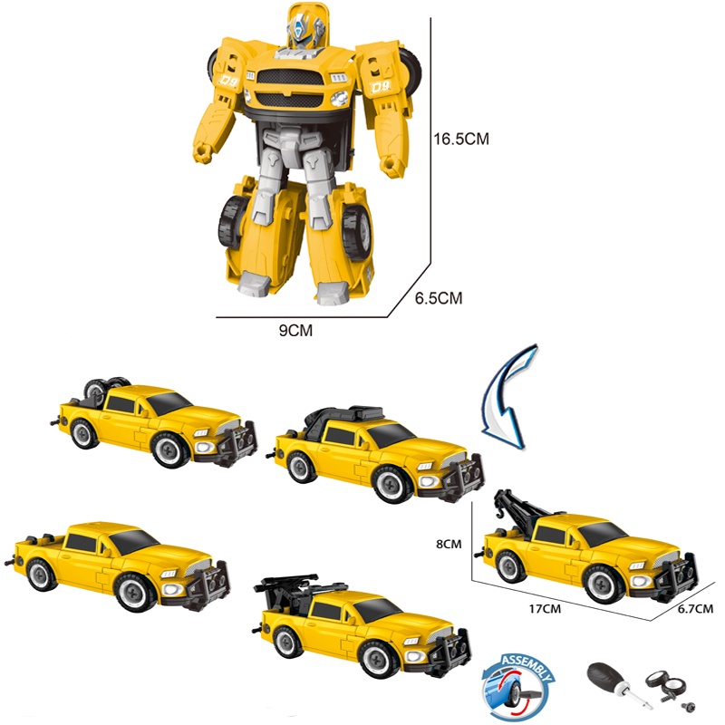 Đồ Chơi Lắp Ráp Xe Cứu Hỏa Biến Hình DIY Cho Bé