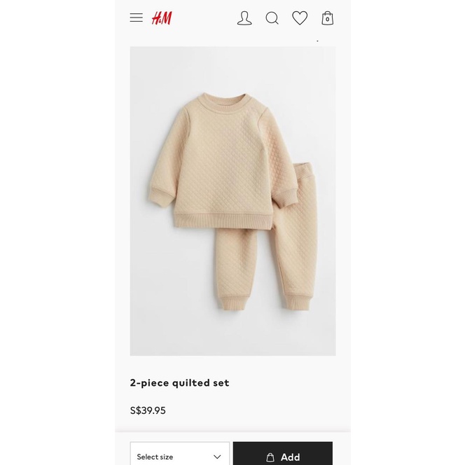 B424 - Bộ nỉ trần bông Hm cho bé