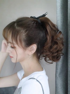 Buộc xoăn ngắn tóc giả