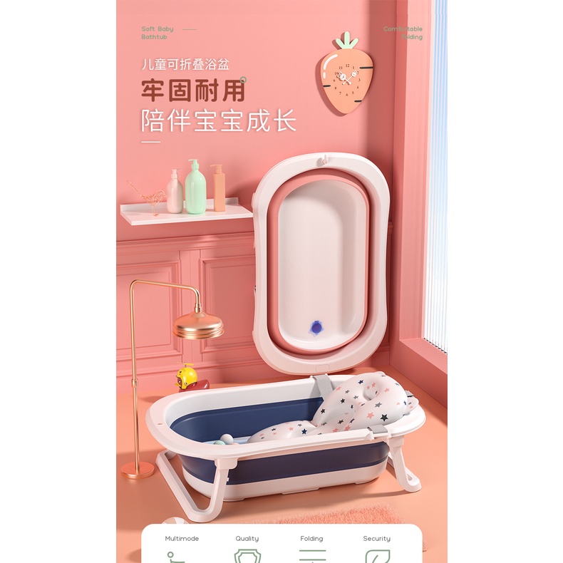 Chậu tắm gấp gọn cao cấp cho bé sơ sinh đến 8 tuổi (Có tặng kèm phao)