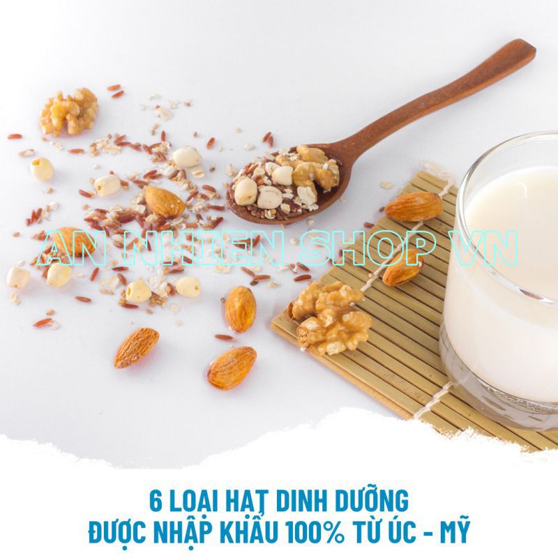 Bột Sữa Hạt Nuts & Milk 450g - Kết hợp 7 loại sữa hạt sen, sữa hạnh nhân, óc chó, yến mạch, mè, gạo lứt, sắn dây