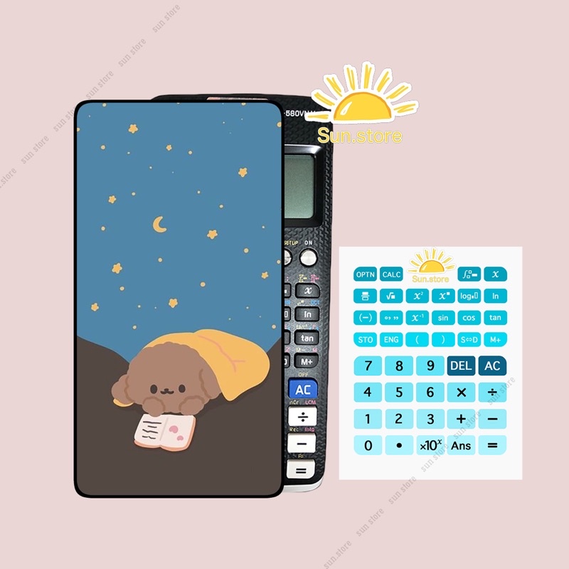 Miếng dán máy tính casio 580, 570 có in hình theo yêu cầu