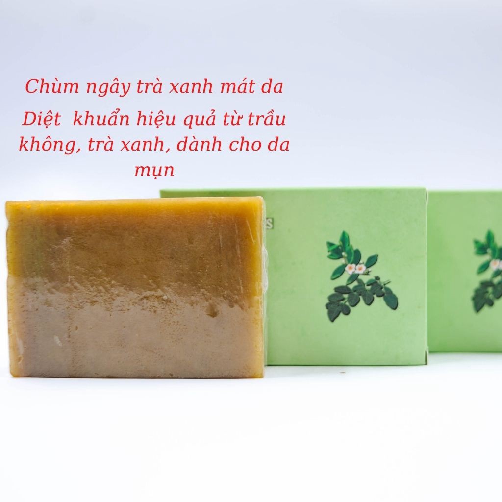 Xà Bông Chùm Ngây-Trà Xanh Ngừa Mụn Sáng Da Diệt Khuẩn Hiệu Quả Giảm Mề Đay Mẩn Ngứa Giữ Ẩm Có Tính Mát Cho Da