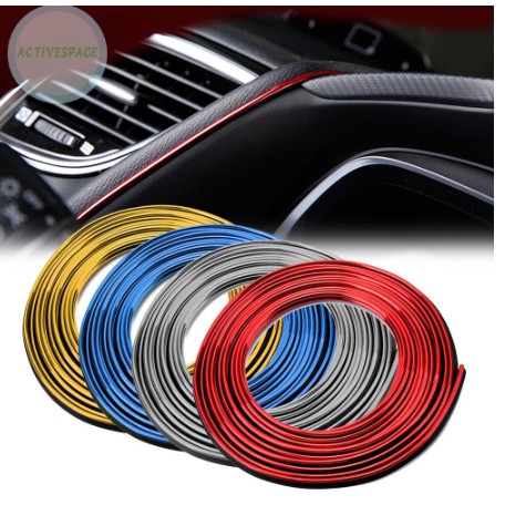 Cuộn dây nhựa mềm chỉ nẹp dán viền trang trí nội thất khe táp lô bảng điều khiển loa xe hơi ô tô Toyota Vios