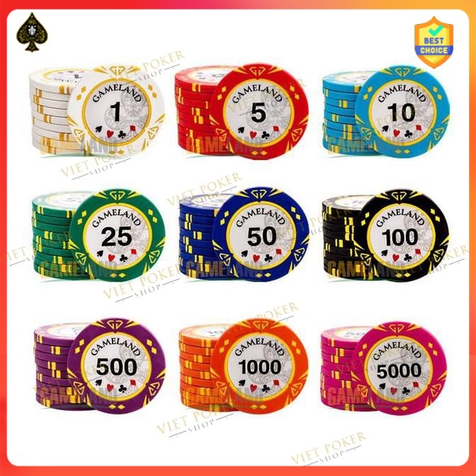 [Chip lẻ] Lốc 25 Chip Gameland Diamond - Poker chip - Phỉnh Poker