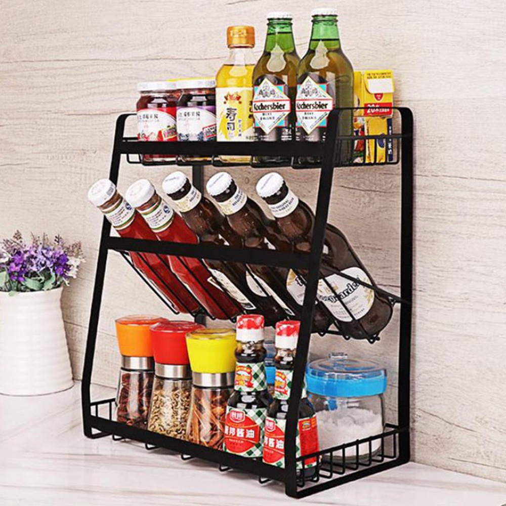 Kệ để gia vị 3 tầng, sơn tĩnh điện, kệ để gia vị nghiêng