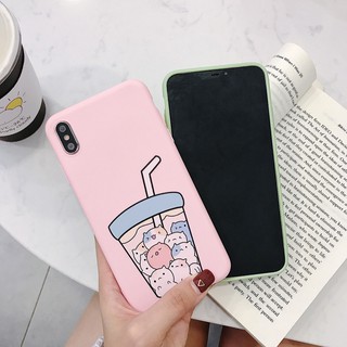 [ IPHONE] Ốp Lưng Silicon Cốc Trà Sữa Mèo - A004