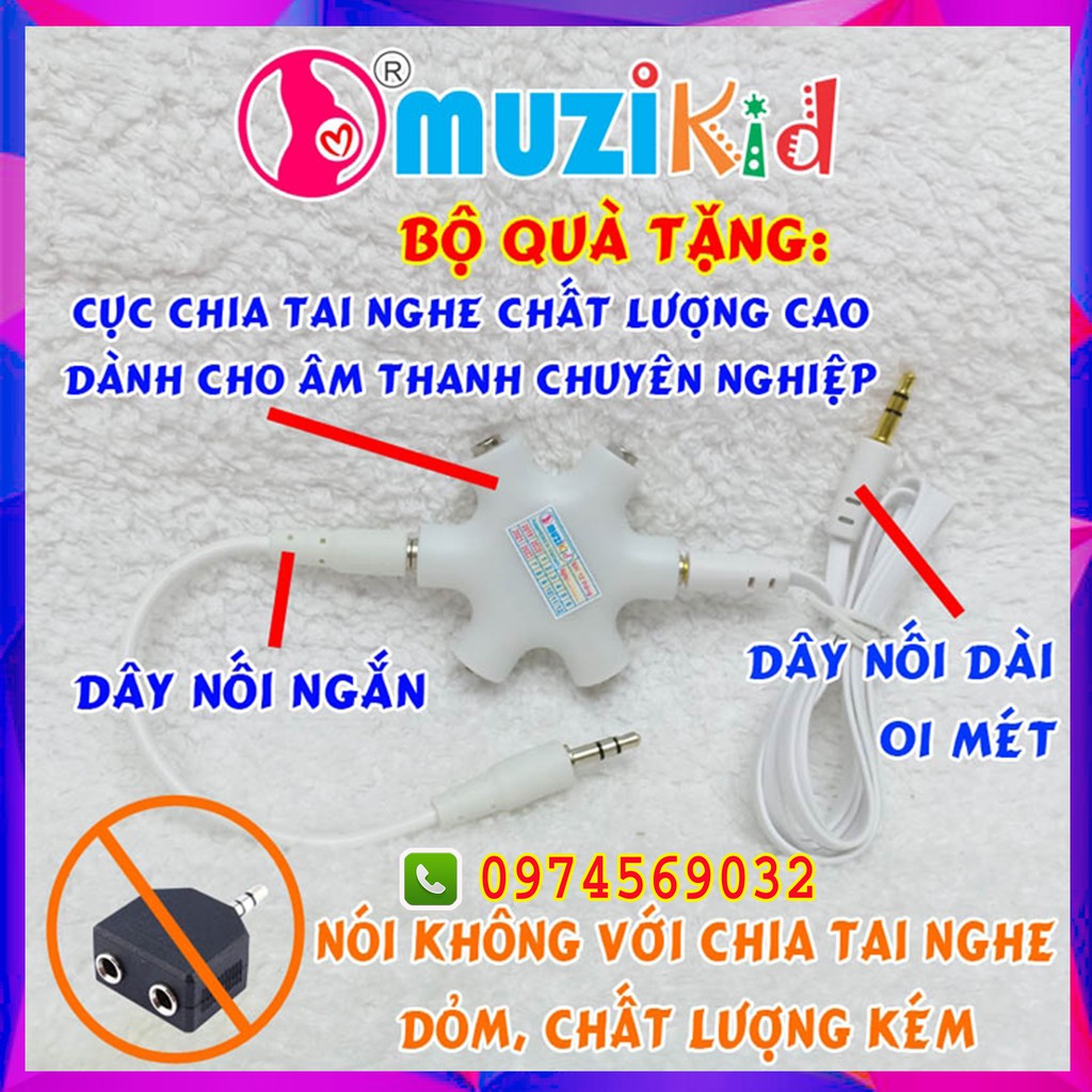 TAI NGHE THAI NHI MUZIKID MÀU HỒNG - TẶNG MÁY MP3, THẺ NHỚ SIÊU XỊN - BẢO HÀNH 1 NĂM - HÀNG CHÍNH HÃNG