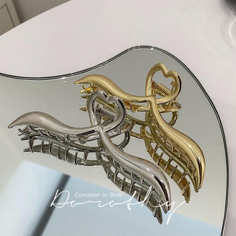 Kẹp tóc hình cá mập bằng kim loại phong cách hoàng gia cổ điển cho nữ
