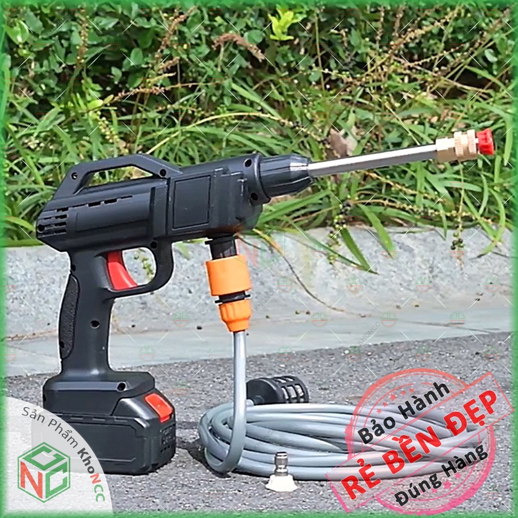 Súng Máy Rửa Xe Cao Áp Dùng Pin Lithium Tia Mạnh Rửa Sạch Mọi Thứ - An Toàn Không Dùng Dây Điện - NLVQ-SXRXBP