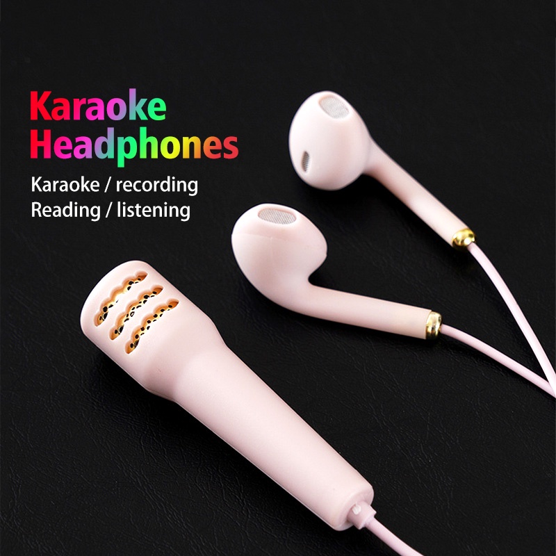 Tai nghe ANKNDO mini có dây 3.5mm tích hợp micro luyện tập hát karaoke trực tiếp trên điện thoại