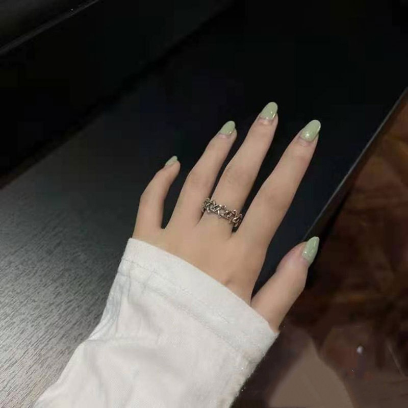Nhẫn Hở Hình Lục Giác Phong Cách Gothic Cá Tính