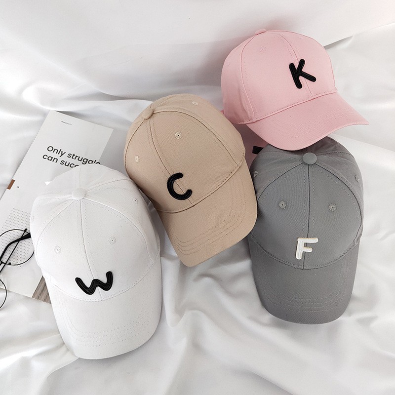 Mũ Lưỡi Trai Màu Sắc Tương Phản Thêu Chữ Phong Cách Hàn Quốc Cho Bé