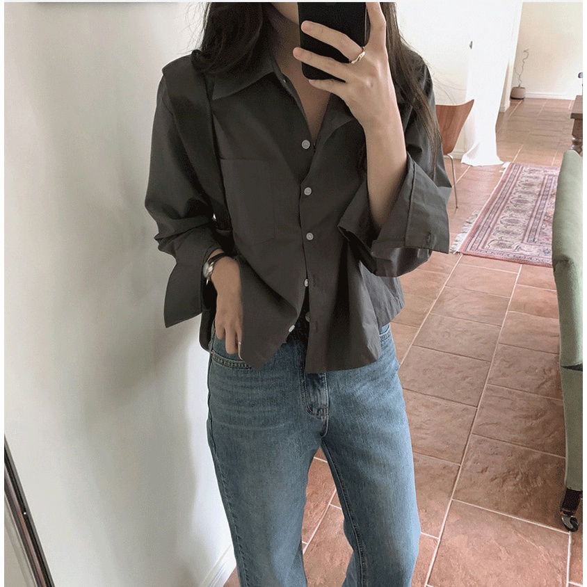 Áo sơ mi peppermint 47539 thiết kế dài tay thời trang dạo phố sành điệu dành cho nữ