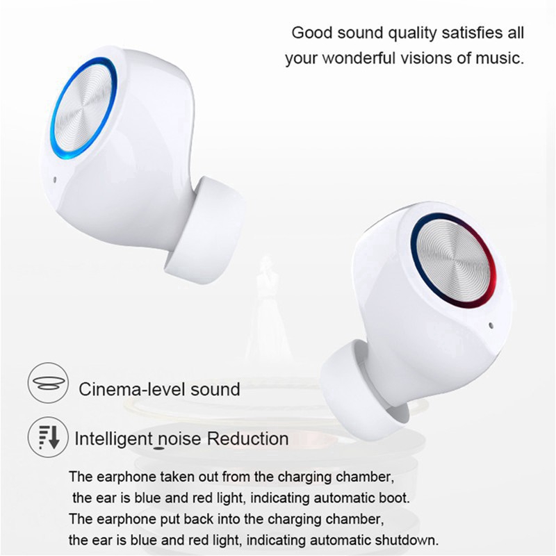 【Mới nhất】 Tai nghe Bluetooth nguyên bản 100% không dây cảm ứng không thấm nước Điều khiển chống nước