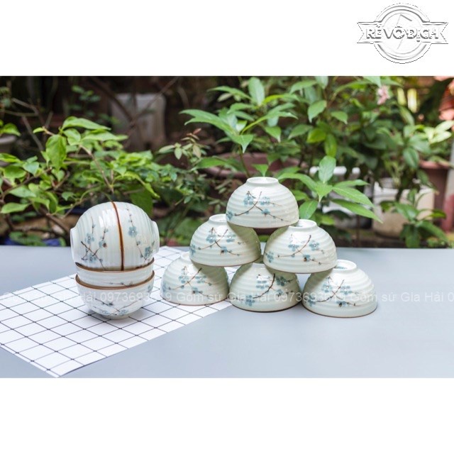 Bộ 10 bát cơm sứ Bát Tràng cực xinh