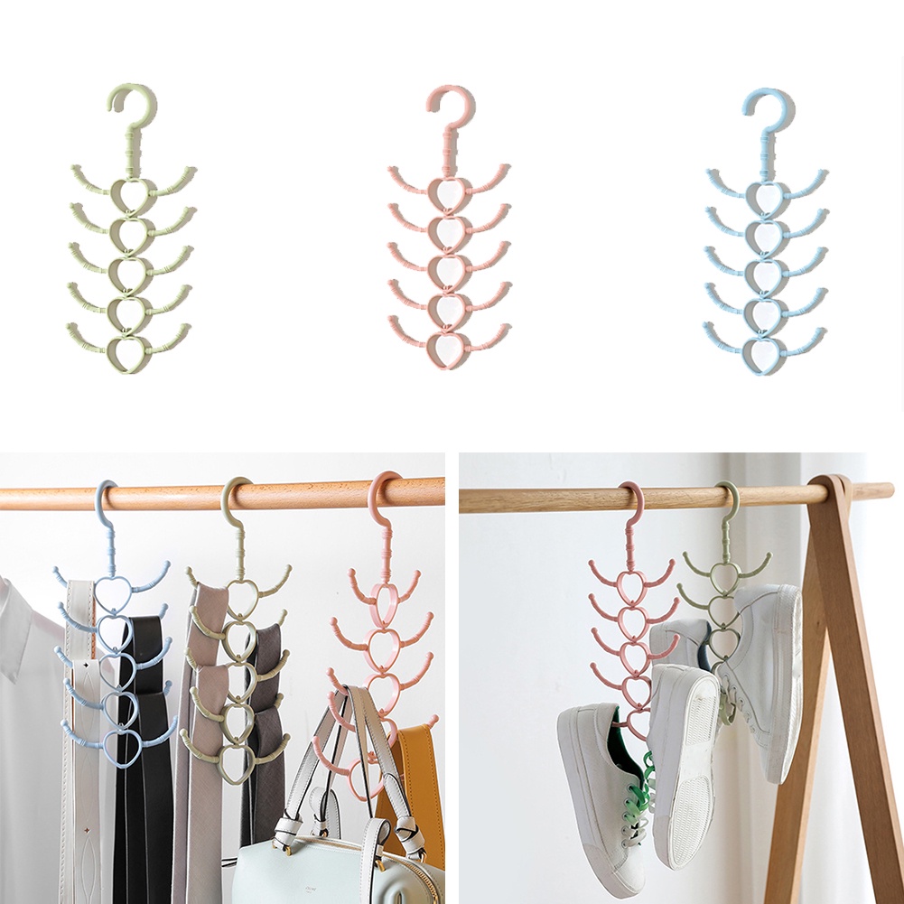 Móc Nhựa Treo Quần Áo 10 Móc Đa Năng Có Thể Xoay Được