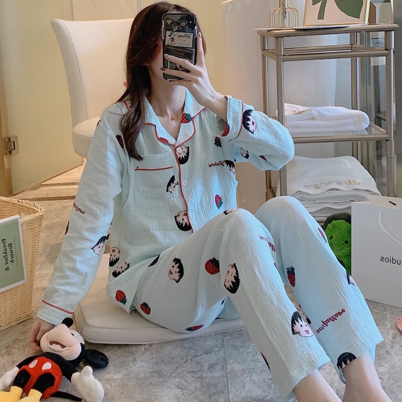 Bộ Quần Áo Ngủ Tay Dài Chất Cotton Mềm Mại Hợp Thời Trang Cho Mẹ Bầu | BigBuy360 - bigbuy360.vn