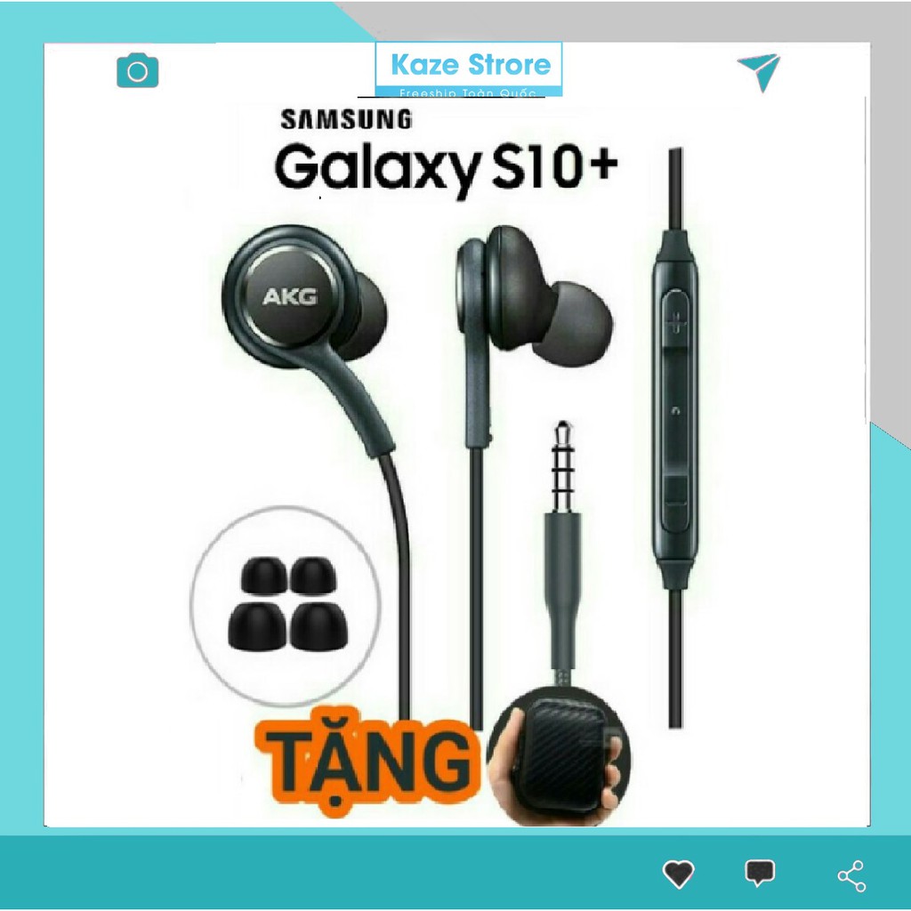 Tai nghe nhét tai AKG S10/S10plus hàng FULLBOX cáp bọc dù chắc chắn - Kaze Store