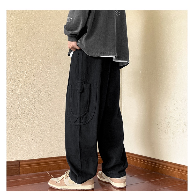 Quần Baggy Dài Ống Rộng Màu Sắc Đơn Giản Có Size Lớn M-8XL Dành Cho Nam Giới
