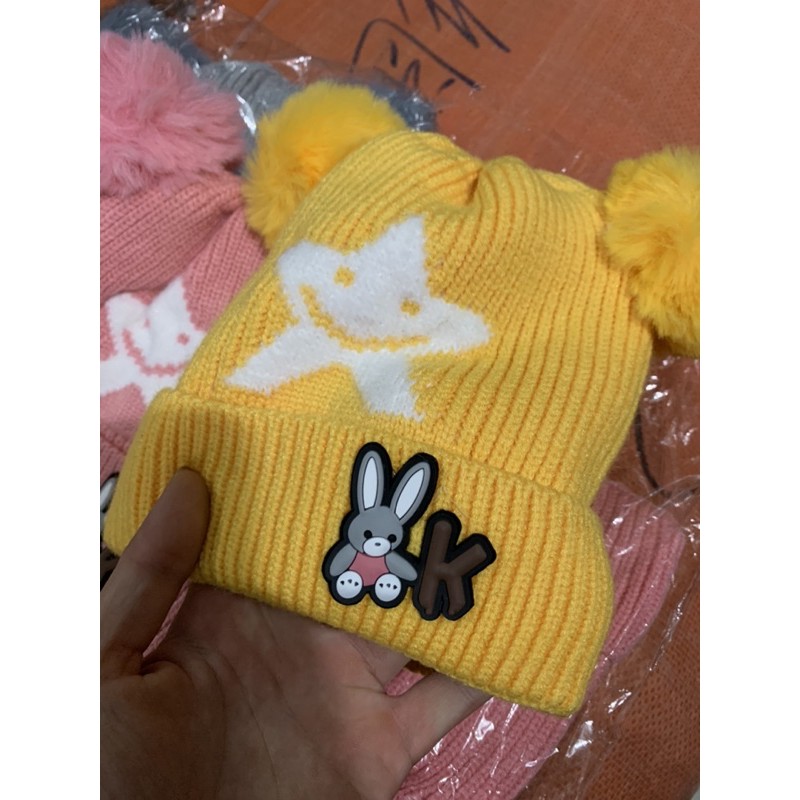Mũ len quả bông cho bé từ 5 tháng-4 tuổi