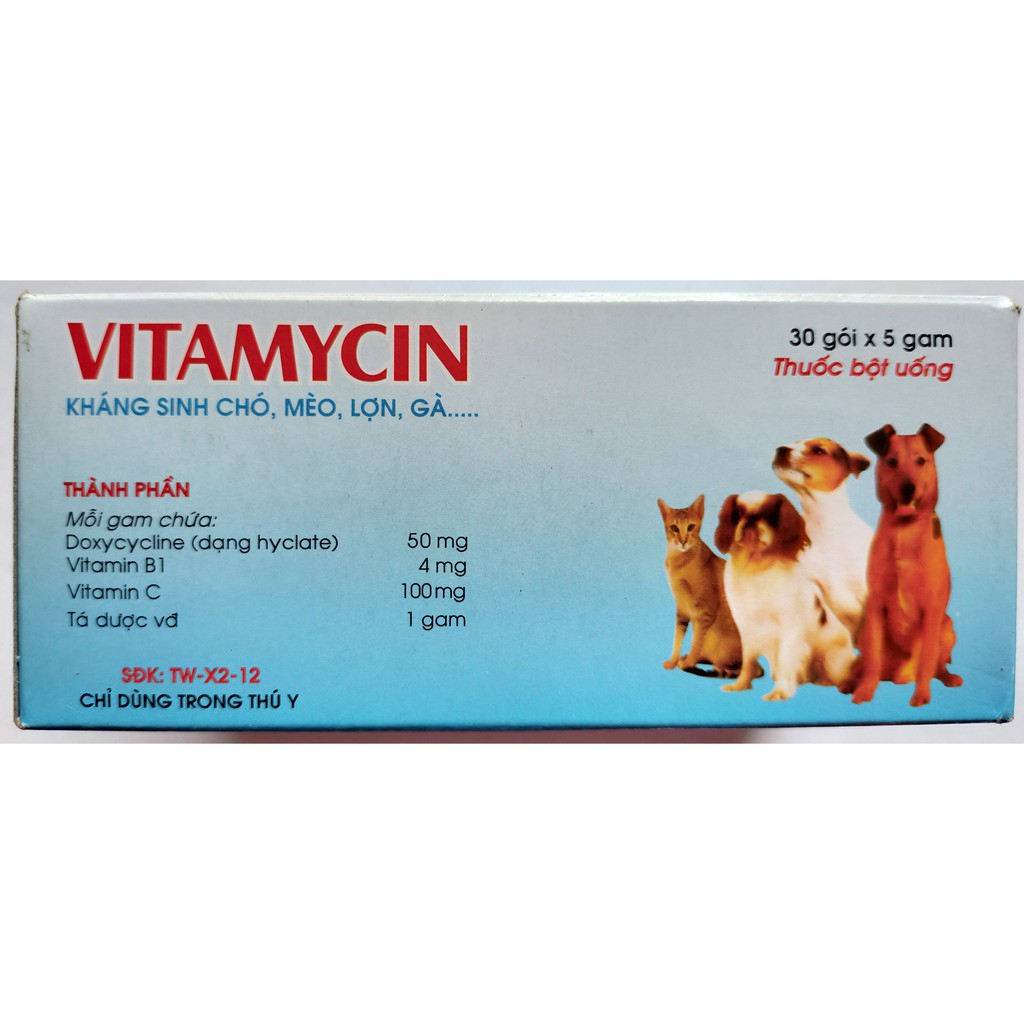 10 gói VITAMYCIN 5g Hàng Việt Nam Chất lượng cao chuyên dùng cho chó, mèo