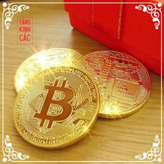 Đồng xu may mắn bitcoin mạ vàng 24+ hộp nhựa đi kèm | BigBuy360 - bigbuy360.vn