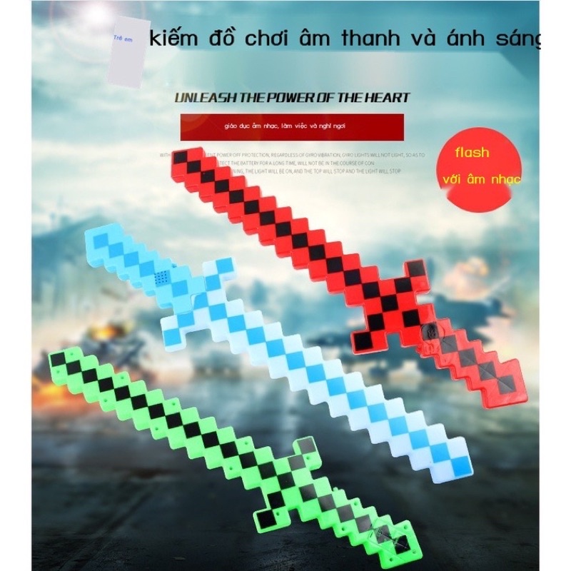 Đồ chơi kiếm Minecraft phát sáng✨ có nhạc giá rẻ