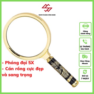Kính lúp cầm tay 90mm đọc sách báo cho người già ( Phóng Đại 5X )