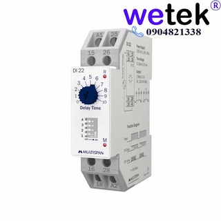 Multispan DI-22 timer đóng trễ mở trễ dải rộng công nghiệp rẻ tốt 0.1s tới 10h, 2 cặp tiếp điểm