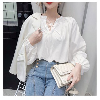 ❣️FREESHIP❣️ÁO NƠ CỔ TAY PHỒNG