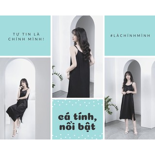 Váy hai dây đũi hàn vải trơn cao cấp siêu mát cực xinh