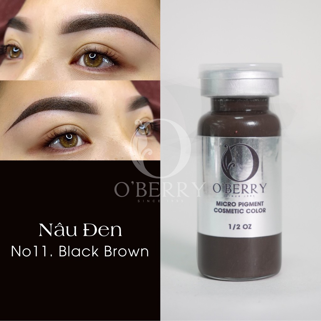 [CHÍNH HÃNG] MỰC PHUN XĂM MÀY BÁM NHANH BONG ĐẬM O'BERRY NHẬP KHẨU ĐỘC QUYỀN HOA KỲ - MÀU NÂU ĐEN