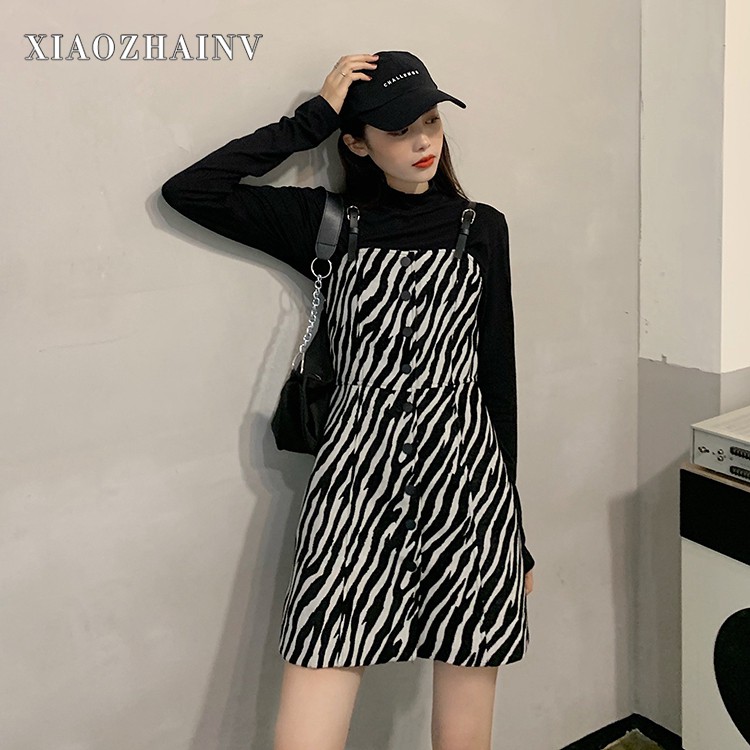Xiaozhainv Đầm yếm mini dễ phối đồ thời trang xinh xắn trẻ trung cho nữ | BigBuy360 - bigbuy360.vn