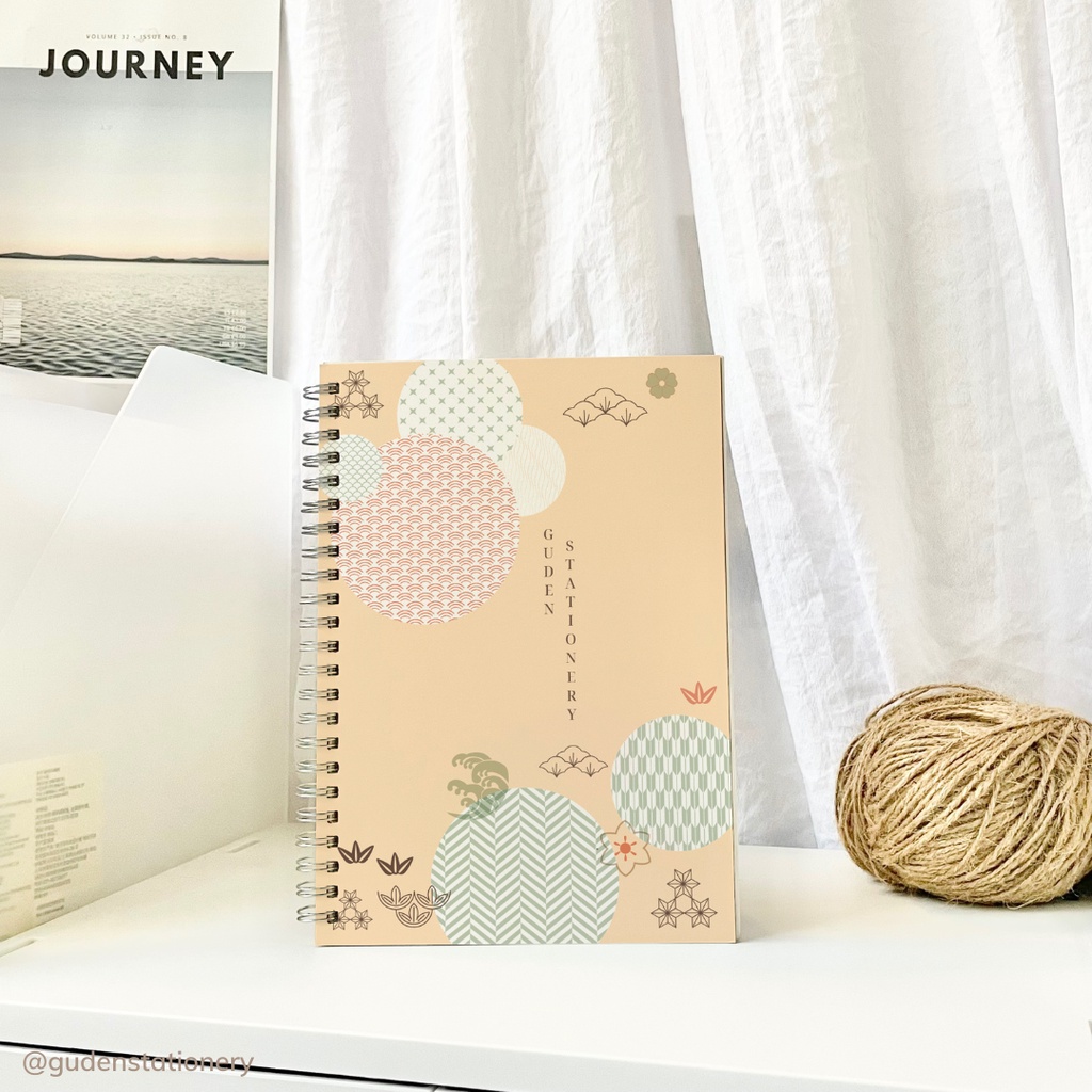 Sổ tay cỡ A5 hoa văn Nhật Bản ver2 120 trang_Guden Stationery