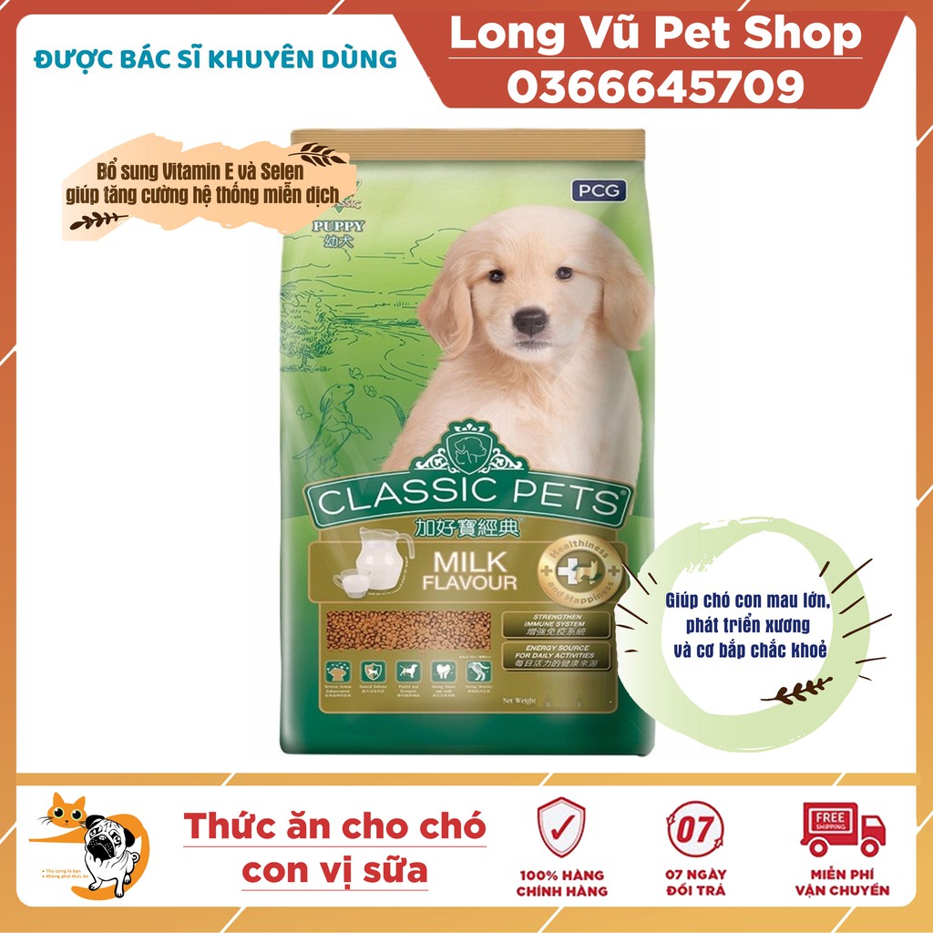 Thức ăn khô dành cho chó con vị sữa CLASSIC PETS 400g