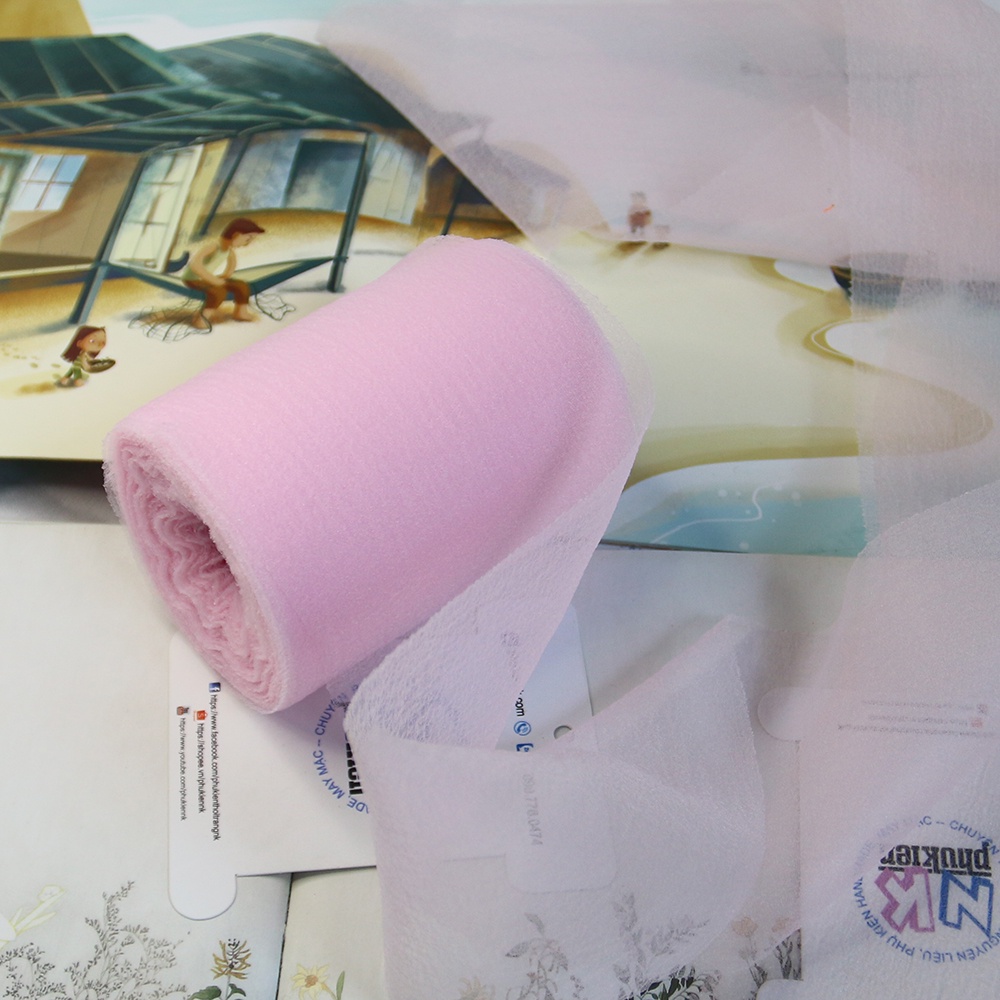 Ruy băng voan xốp kích thước bản to 10cm cuộn 5m