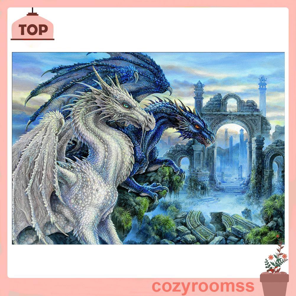 Bộ Tranh Đính Đá 5d Họa Tiết Chú Rồng Độc Đáo Diy Dùng Trang Trí Nhà Cửa