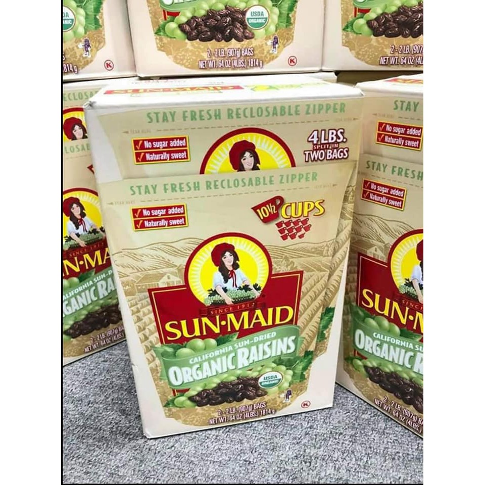 🍇🍇Nho khô mỹ tự nhiên hữu cơ Sun-maid Organic Raisins 907gr