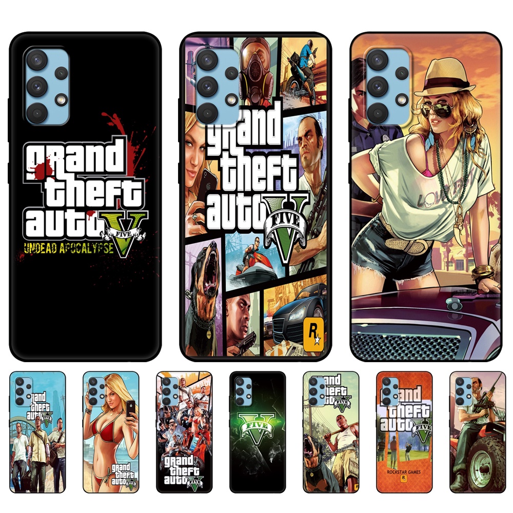 Ốp Điện Thoại Silicon tpu Mềm Đen Hình rockstar gta 5 Grand Chống Trộm Cho Samsung Galaxy A32 A52 A72 4G 5G A52S 5G A41