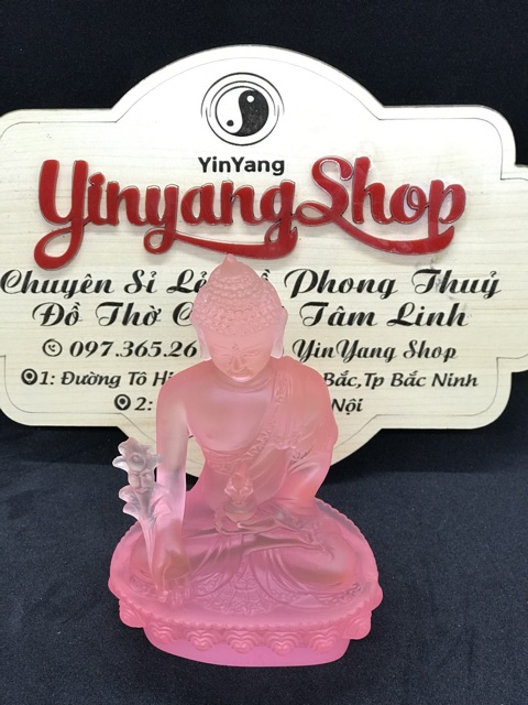 Tượng Phật Dược Sư Lưu Ly Màu Hồng 10cm