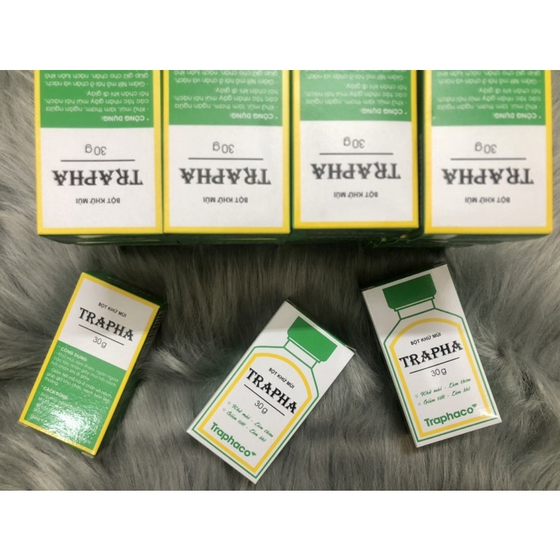 BỘT KHỬ MÙI TRAPHA - ĐÁNH BAY MÙI ẨM, HÔI GIÀY, HÔI CHÂN - CHAI 30G