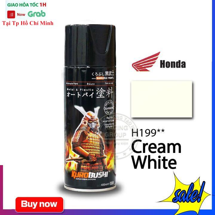 Sơn xịt Samurai H199 Màu Trắng Kem Dung Tích 400ml